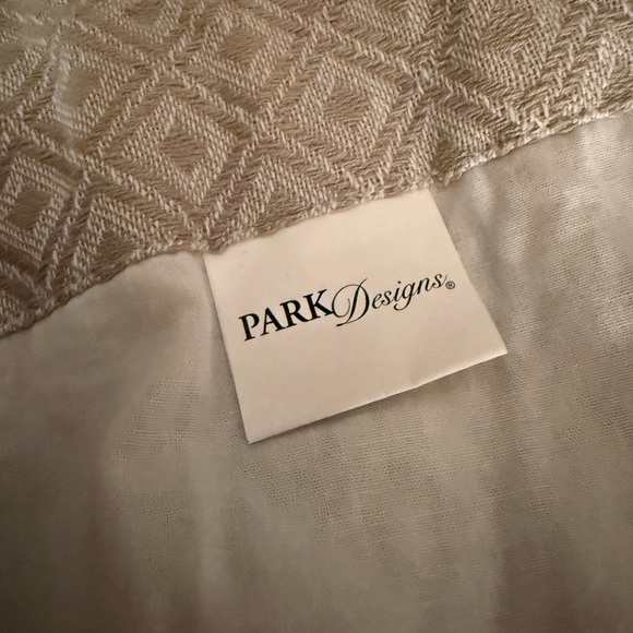 Park Designs Elegant Cream Patterned Gathered Swag Curtains - Picture 5 of 8